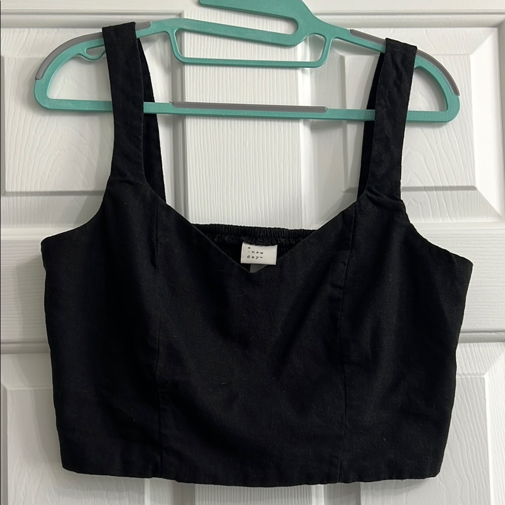 A New Day Black Crop Top, size Medium